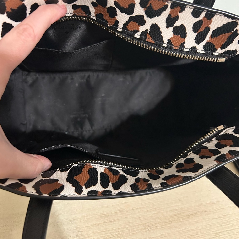 kate spade Leopard Print Tote in Brown, Black & White - Picture 6 of 10